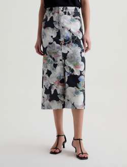 Ava Skirt SUD Flowers Sketch Art Project High-Rise Midi Skirt WOMENS BOTTOMS Photo 3