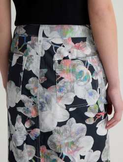 Ava Skirt SUD Flowers Sketch Art Project High-Rise Midi Skirt WOMENS BOTTOMS Photo 7