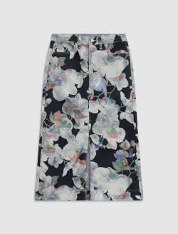 Ava Skirt SUD Flowers Sketch Art Project High-Rise Midi Skirt WOMENS BOTTOMS Photo 1