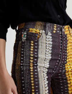 Saige Wide Leg Crop Corduroy Gold Stripe Mid-Rise Wide Leg WOMENS BOTTOMS Photo 4