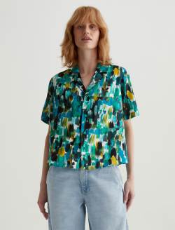 Whitley Agrippa Mix Blue Multi Art Project Short Sleeve Shirt WOMENS TOPS Photo 2