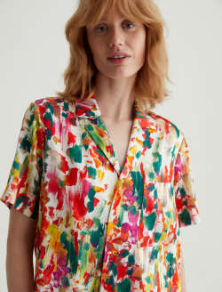 Whitley Venus Mix Red Multi Art Project Short Sleeve Shirt WOMENS TOPS Photo 3