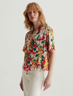 Whitley Venus Mix Red Multi Art Project Short Sleeve Shirt WOMENS TOPS Photo 4