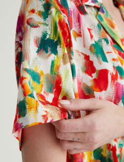 Whitley Venus Mix Red Multi Art Project Short Sleeve Shirt WOMENS TOPS Photo 6