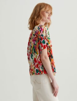 Whitley Venus Mix Red Multi Art Project Short Sleeve Shirt WOMENS TOPS Photo 7