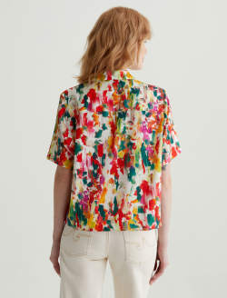Whitley Venus Mix Red Multi Art Project Short Sleeve Shirt WOMENS TOPS Photo 8