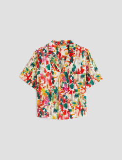 Whitley Venus Mix Red Multi Art Project Short Sleeve Shirt WOMENS TOPS Photo 1