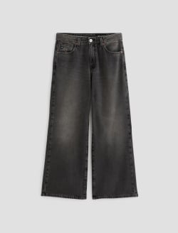 Saige Wide Leg Crop Jean Overnight Mid-Rise Fit WOMENS BOTTOMS Photo 1
