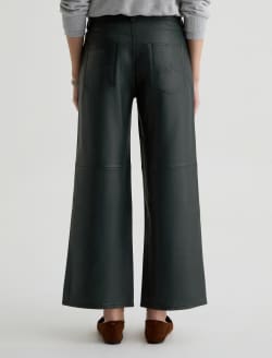 Saige Wide Leg Crop Leather Pant Dark Green Mid-Rise Ankle Fit WOMENS BOTTOMS Photo 8
