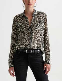 Melia Western Shirt Glam Safari Long-Sleeve Snap Button WOMENS TOPS Photo 2