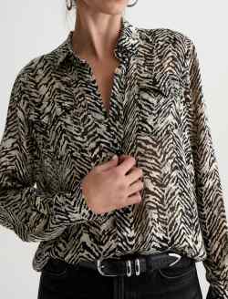Melia Western Shirt Glam Safari Long-Sleeve Snap Button WOMENS TOPS Photo 3