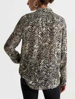 Melia Western Shirt Glam Safari Long-Sleeve Snap Button WOMENS TOPS Photo 8