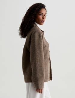 Zola Jacket Melange Stone Relaxed Shirt Jacket WOMENS TOPS Photo 4