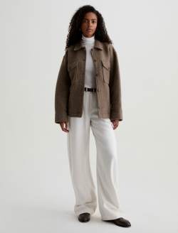 Zola Jacket Melange Stone Relaxed Shirt Jacket WOMENS TOPS Photo 5