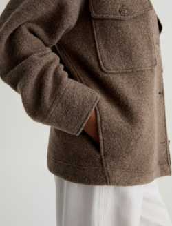 Zola Jacket Melange Stone Relaxed Shirt Jacket WOMENS TOPS Photo 6