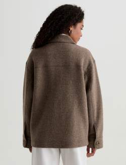 Zola Jacket Melange Stone Relaxed Shirt Jacket WOMENS TOPS Photo 8