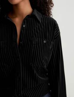 Leny Velvet Super Black Relaxed Shirt WOMENS TOPS Photo 3