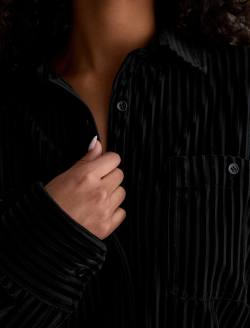 Leny Velvet Super Black Relaxed Shirt WOMENS TOPS Photo 6