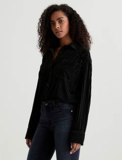Leny Velvet Super Black Relaxed Shirt WOMENS TOPS Photo 7