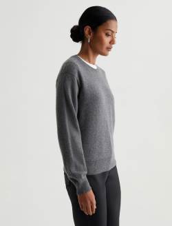 Gemma Crew Equinox Charcoal Relaxed Crew Neck Cashmere Sweater WOMENS TOPS Photo 3