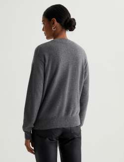 Gemma Crew Equinox Charcoal Relaxed Crew Neck Cashmere Sweater WOMENS TOPS Photo 7