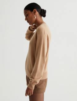 Gemma Crew Golden Camel Relaxed Crew Neck Cashmere Sweater WOMENS TOPS Photo 5