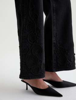 Saige Wide Leg Jean Bebop Mid-Rise Fit WOMENS BOTTOMS Photo 6
