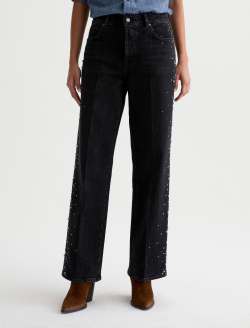 Billie Jean Black Tie Low Slung Straight Leg WOMENS BOTTOMS Photo 3