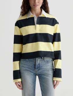 Londyn Top Sunlight Yellow/Navy Rugby Shirt WOMENS TOPS Photo 2