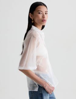 Emma Shirt Tipsy Sun Relaxed Silk Organza Short Sleeve WOMENS TOPS Photo 4