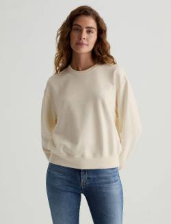 Nova Crew Ivory Dust Relaxed Crew Neck Sweatshirt WOMENS TOPS Photo 2