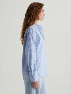 Addison Shirt Stripe Mix Blue Multi Relaxed Button-Up Shirt WOMENS TOPS Photo 4