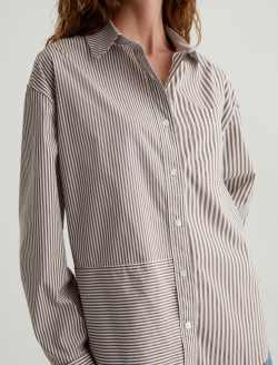 Women Addison Shirt Stripe Mix Khaki Multi at AG Jeans