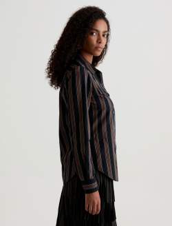 Melia Western Shirt Bold Stripe Black Multi Classic Fit Long Sleeve Button Up Western Shirt WOMENS TOPS Photo 4