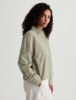 Kellan Studio Stripe Rosemary Multi Relaxed Crop Shirt WOMENS TOPS Photo 4