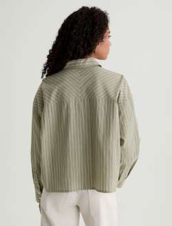 Kellan Studio Stripe Rosemary Multi Relaxed Crop Shirt WOMENS TOPS Photo 8