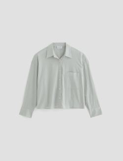 Kellan Studio Stripe Sea Fog Multi Relaxed Crop Shirt WOMENS TOPS Photo 1