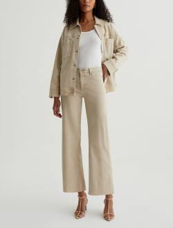 thumbnail image 2 of AG Jeans Women's Saige Wide Leg Jean - Mid Rise Wide Leg Crop In White Oat 2 of 13