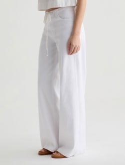 Stella Cinched White Low Slung Palazzo WOMENS BOTTOMS Photo 6