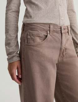 Adria Jean Sulfur Taupe Grey Low-Rise Wide Leg WOMENS BOTTOMS Photo 4