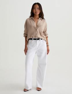 Hattie Crop Gallery White High-Rise Barrel WOMENS BOTTOMS Photo 9