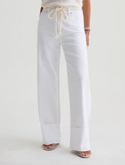 Saige Wide Leg Crop Jean White Mid-Rise Fit WOMENS BOTTOMS Photo 10