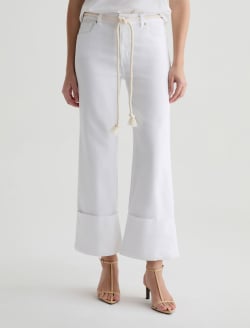 Saige Wide Leg Crop Jean White Mid-Rise Fit WOMENS BOTTOMS Photo 3