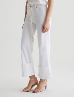 Saige Wide Leg Crop Jean White Mid-Rise Fit WOMENS BOTTOMS Photo 5