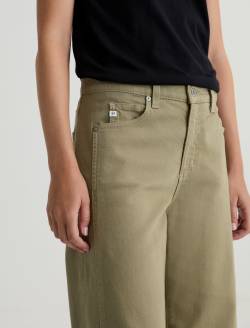 Saige Wide Leg Crop Dusty Sage Mid-Rise Paneled Fit WOMENS BOTTOMS Photo 4