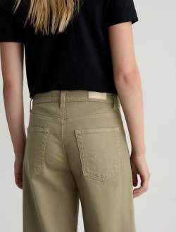 Saige Wide Leg Crop Dusty Sage Mid-Rise Paneled Fit WOMENS BOTTOMS Photo 7