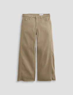 Saige Wide Leg Crop Dusty Sage Mid-Rise Paneled Fit WOMENS BOTTOMS Photo 1