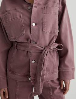 Nora Jacket Sulfur Dusty Mauve Belted Jacket WOMENS TOPS Photo 3