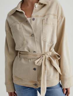 Nora Jacket Sulfur Pumice Belted Jacket WOMENS TOPS Photo 3