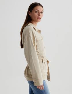 Nora Jacket Sulfur Pumice Belted Jacket WOMENS TOPS Photo 4